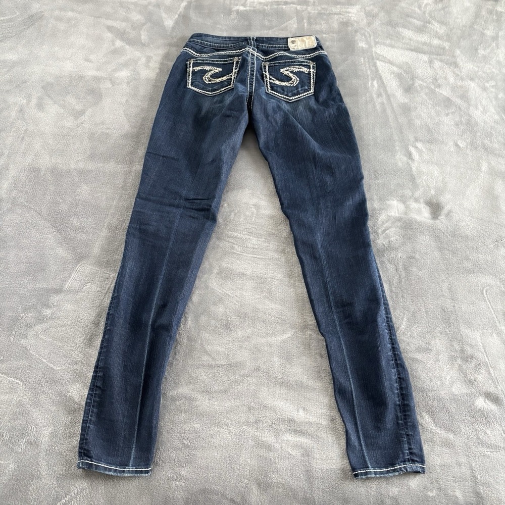 Silver Jeans Co. Dark Wash Denim Embellished Pocket Women's Jeans 27x33 - Picture 12 of 13